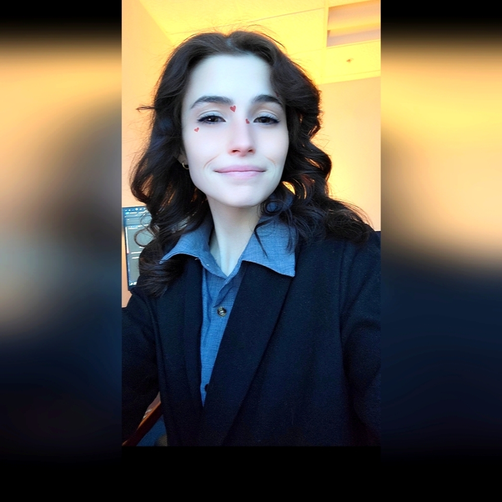 Women's Blue Button-Up Blouse